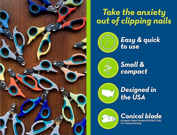 Zen Clipper Pet Nail Clipper for Dogs – Dog Nail Clipper for Safer Grooming and Nail Care - Clean, Quiet, and Easy-to-Use Stainless Steel Dog Nail Trimmer - (3mm Hole)