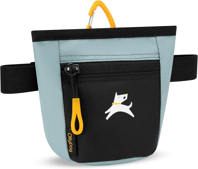 OllyDog, Goodie Treat Bag, Dog Treat Training Pouch | Magnetic Closure | 3 Ways to Wear | Hands-Free Waist Belt | Water-Resistant Recycled Vegan Fabric (St. Lucia)