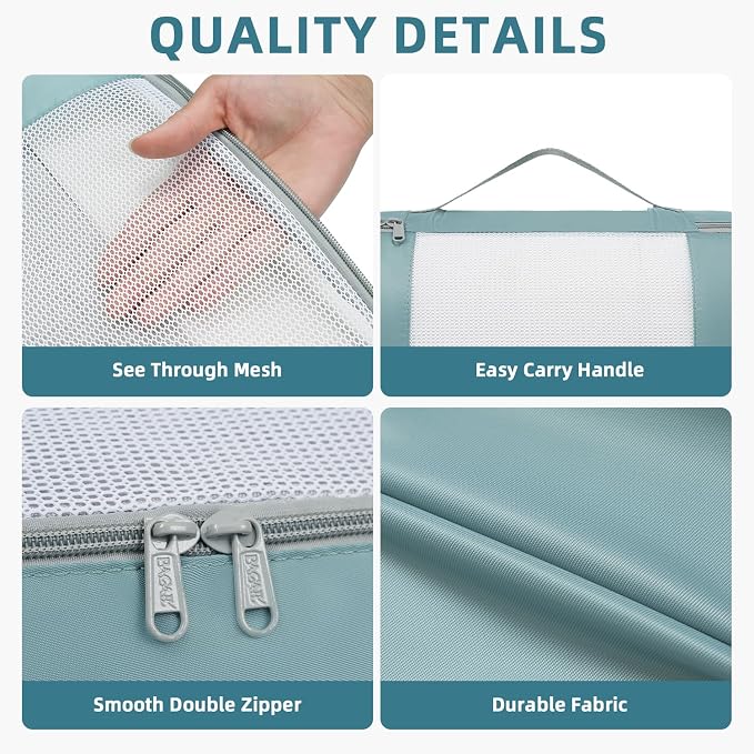 BAGAIL 6 Set/8 Set/10 Set Packing Cubes Various Sizes Packing Organizer for Travel Accessories Luggage Carry On Suitcase