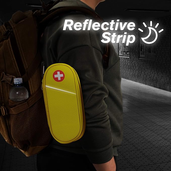 SITHON EpiPen Medical Carrying Case Insulated Medication Organizer Bag | Emergency Medical Travel Pouch Holds 2 EpiPens, Asthma Inhaler, Anti-Histamine, Auvi-Q, Allergy Medicine Essentials