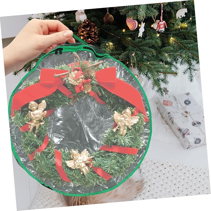 KOMBIUDA 1pc Christmas Wreath Storage Bag Window Container for Holiday Decoration and Non-deforming Design for Storing Festive Wreaths