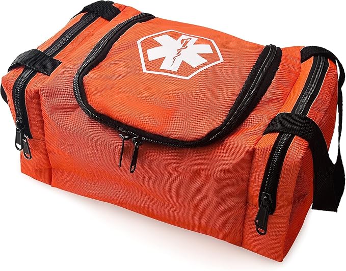 ASA TECHMED First Aid Responder EMS Emergency Medical Trauma Bag EMT, Fire Fighter, Police Officer, Paramedics, Nurse, Orange