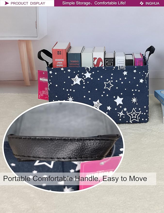 Rectangular Star Storage Basket | Gifts Bag for Toys,Books,Clothes,Gifts,Pets-Perfect for Home,Office,Nursery,Dorm,Shelf
