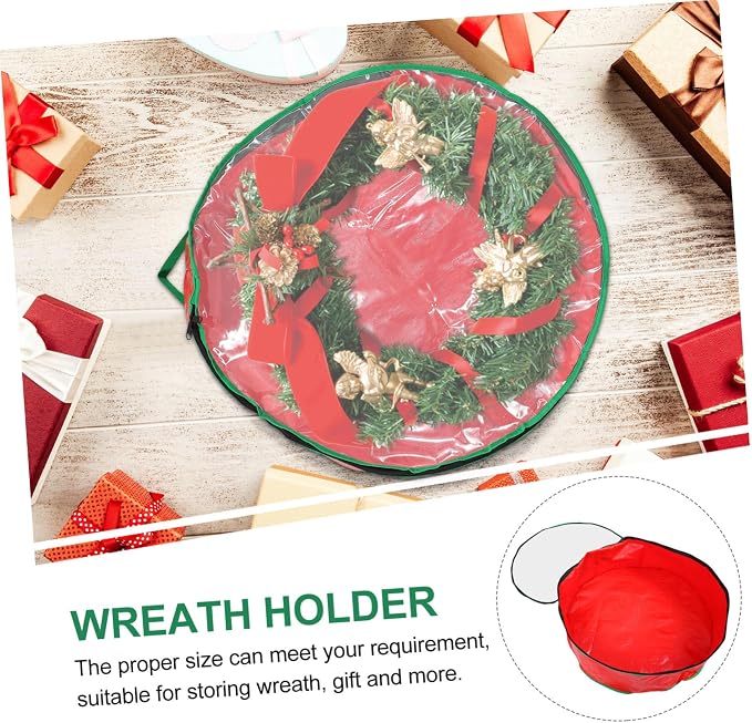 Holibanna 1pc Christmas Wreath Storage Bag Packing Bag with Clear Window for Holiday Wreaths Design for Seasonal Storage Needs