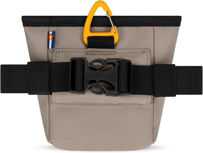 OllyDog Goodie Treat Bag, Dog Treat Training Pouch | Magnetic Closure | 3 Ways to Wear | Hands-Free Waist Belt | Water-Resistant Recycled Vegan Fabric (Dune)