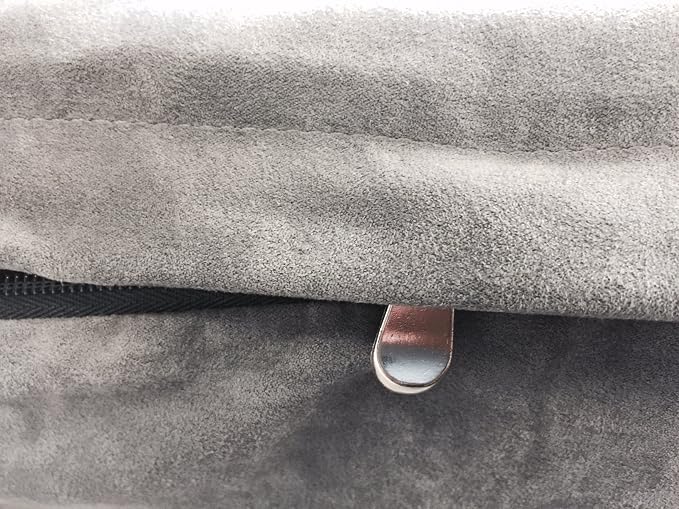 Dogbed4less Premium HeadRest Pillow Orthopedic Cool Memory Foam Dog Bed for Large Dogs, Waterproof Lining with Washable Suede Grey Cover, Extra Large 47X29 Inches