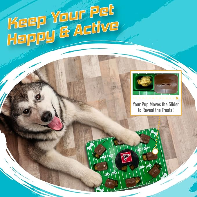 Pets First NFL Atlanta Falcons Puzzle Toy, Puzzle Treat Dog Toy, Interactive Dog Treat Toy, Dog Puzzle