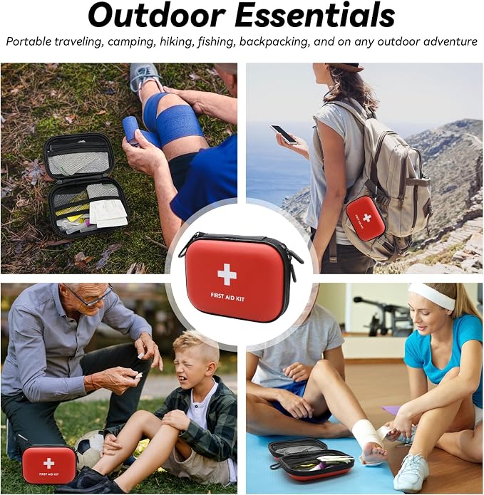 Faylapa Home Car Empty First Aid Bag, 6.2x4.7x1.9 inches Camping Waterproof Case for Travel, Boat, Office, Sports, Hiking, Outdoor (Bag Only)
