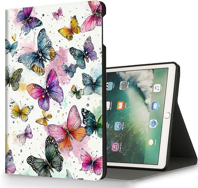 for Microsoft Surface Go 4/3/2/1-10.5" 2021 Tablet Case,Auto Wake/Sleep,Adjustable Stand Protective Cover - Watercolor Butterfly