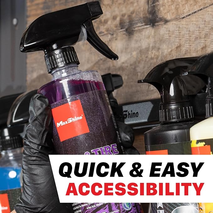 Maxshine Universal Trigger Bottle Holder 2-Pack – Wall-Mount Organizer Holds 8 Spray Bottles – Lightweight & Durable Rack for Garage Storage, Car Wash, Auto Detailing & Cleaning Supplies (No Logo)