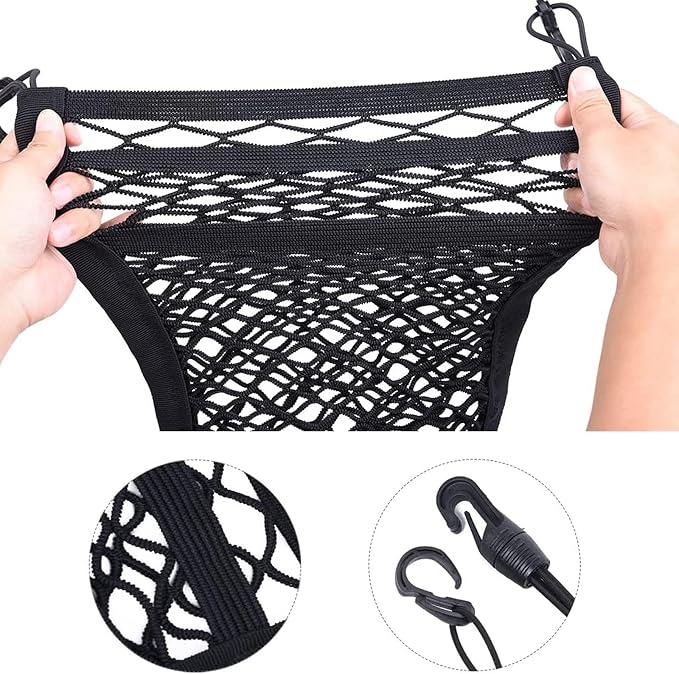 OUTMX Dog Car Net Barrier for Chevrolet Traverse Limited 2024, Pet Barrier with Car Mesh Organizer for Dog & Child Safety Divider with Storage Pouch