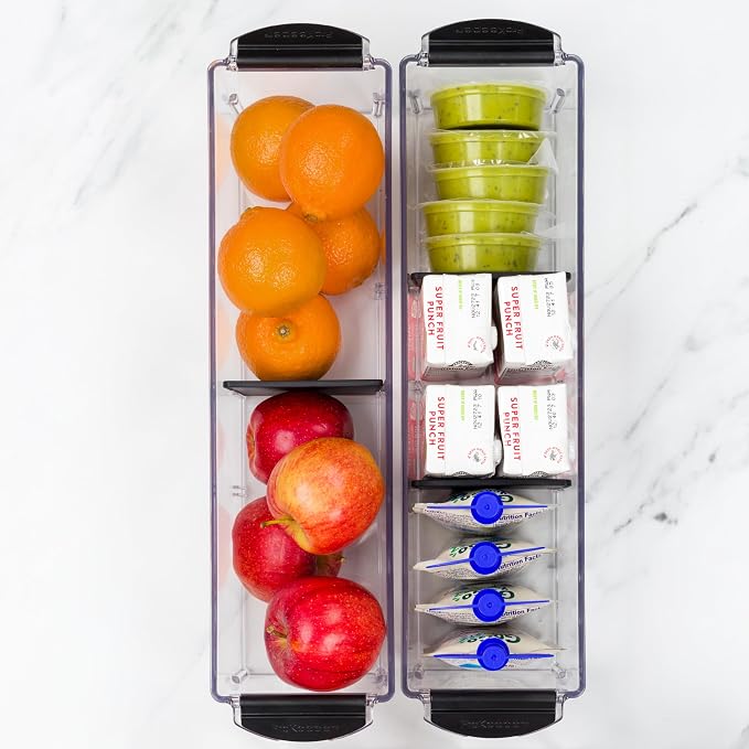 Progressive ProKeeper+ Pantry & Refrigerator Storage Containers – Modular Bins and Organizers (Narrow Stackable Bin, 16.1"L x 4.0"W x 3.6"H)