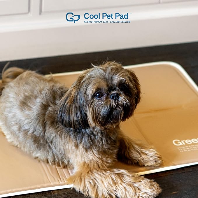 The Green Pet Shop Cool Pet Pad - Small, Iced Latte - Self-Cooling, Pressure Activated Mat for Dogs & Cats from 9-20 lbs - Non-Toxic Gel, No Water Needed