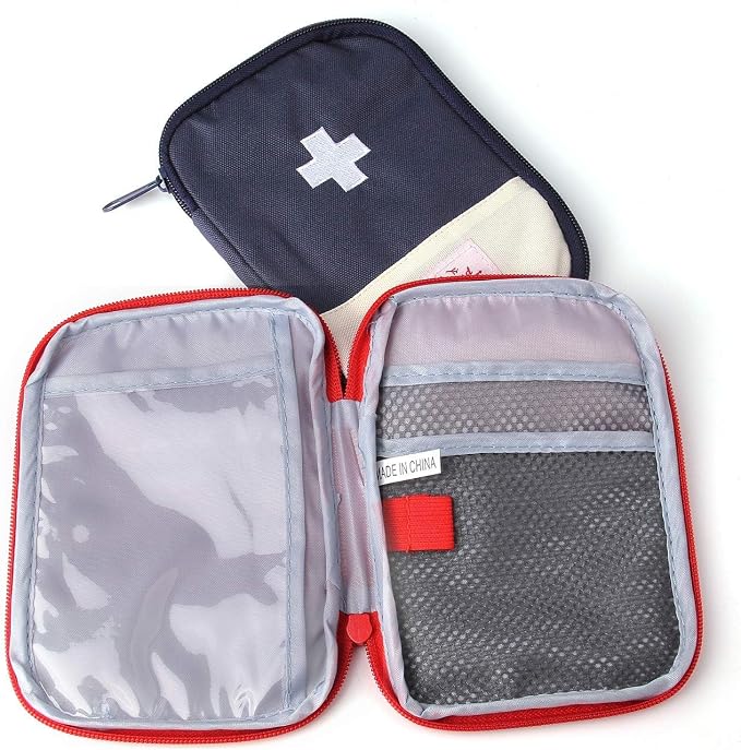 JIAKAI 2 Packs First Aid Bag,Empty First Aid Pouch,Mini Portable Medical Bag for Outdoor Camping Hiking Travel Emergency，Multifunction Emergency Medicine Storage Bag-7x5 inch