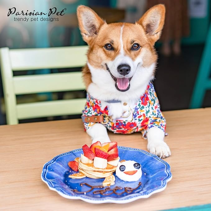 Parisian Pet Floral Dog Shirt - Cotton Clothes for Large Dogs - Stylish Dog Beach Outfit - Lightweight and Soft Puppy Clothes - Trendy Camp Tshirts for Dogs - Comfortable Summer Vacation Pet Apparel