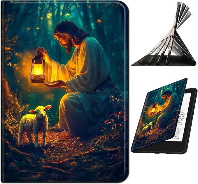 for Samsung Galaxy Tab S5e 10.5" 2019 SM-T720/T725 Case | Slim Leather Smart Cover with Multi-Angle Anti-Slip Stand [Auto Wake/Sleep] Shell for Women Men, Man Sheep Forest
