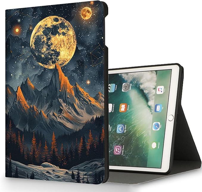 for Microsoft Surface Pro X/Pro X Plus-13 2019/2020/2021/2024 Tablet Case,Auto Wake/Sleep,Adjustable Stand Protective Cover - Starry Mountain