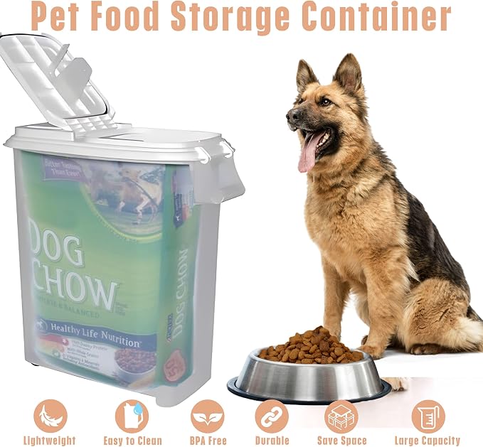 Buddeez 80-Quart Roll-Away Pet and Large Animal Food Dispenser with Scoop