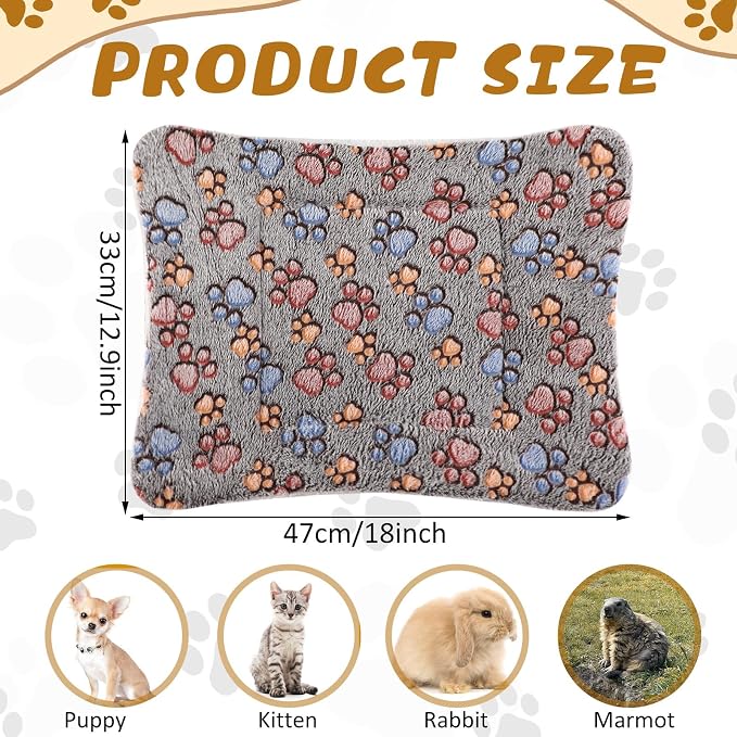 4 Pack Soft Pet Bed Mat Small Dog Crate Fleece | Tuanse Soft Pet Beds Mat Small Dog Crate Fleece,13 X 19 Inches,Gray
