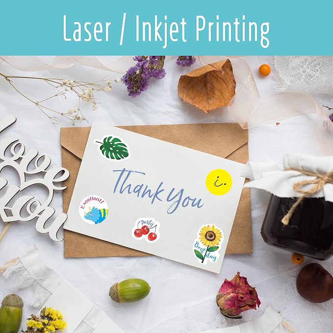 70 Large Size Blank Labels, Water/Oil/Tear Resistant, Inkjet & Laser Printer Available Removable No Residue for Home Organization Projects, Bins, Kitchen Storage Containers, Desk Items(8.5”x 5.5”)