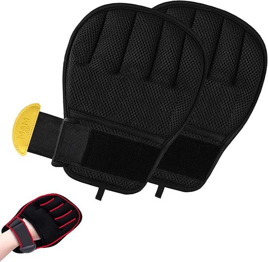 Pet Hair Removal Glove for Cats & Dogs, Patented Adjustable Strap, Reusable Five-Finger Grooming Glove with Secure Non-Slip Fit for Couch, Carpet, Clothing & Car Seat, 2 Pcs