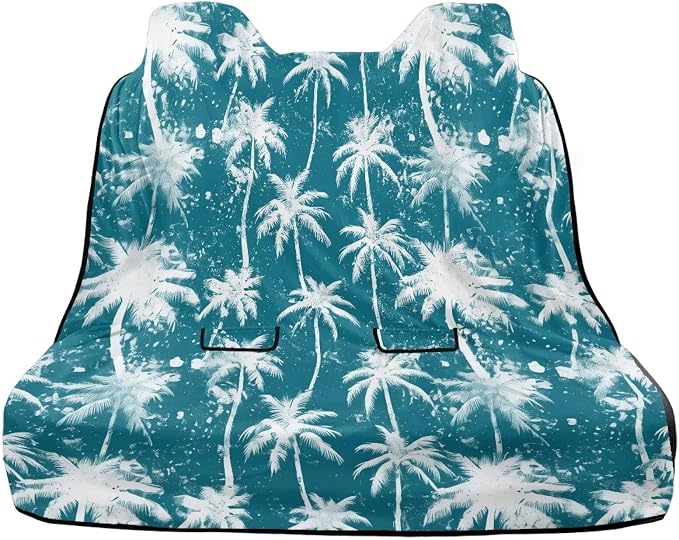 Renewold Car Back Seat Pet Cover for Dogs Cats Auto Seat Towel Cover Vehicles Rear Bench Towel with Storage Bag Blanket for Yoga Picnic Gym Tropical Coconut Tree Car Travel Accessories Decor Large