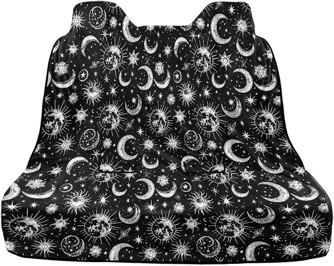 Renewold Back Seat Cover for Car Trucks Van SUV Sedan, Rear Bench Towel Seat Covers for Dogs, Automotive Backseat Towel Mat, Moon Print, After Workout Hiking Gym, Picnic Yoga Pad