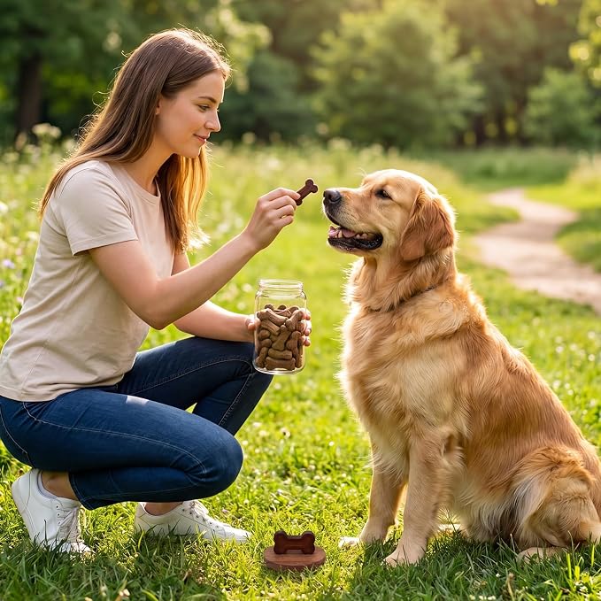 3 Pcs Glass Dog Treat Container, Dog Cookie Jar with Wood Lid | 3 Sizes, Airtight Pet Food Storage Container, for Countertop, Treats Canister, Doggie Cookie, Pets