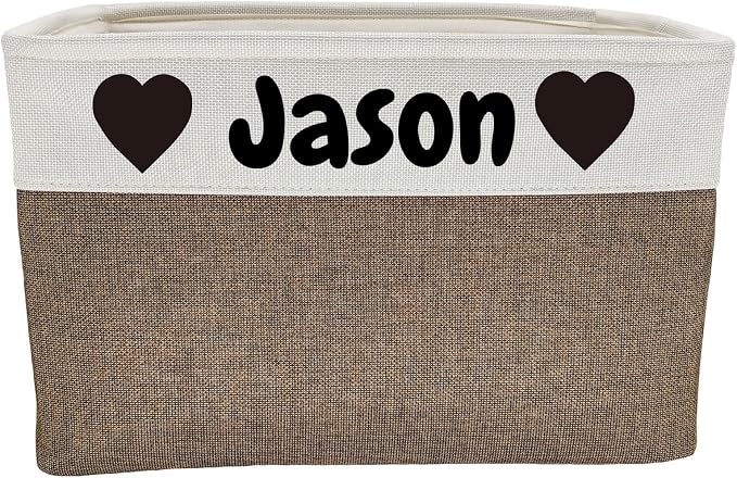 Large Personalized Dog Toy Basket Custom Dog Toy Box Foldable Dog Gift with Pet's Name for Dog Chew Toys, Clothing,Stuff
