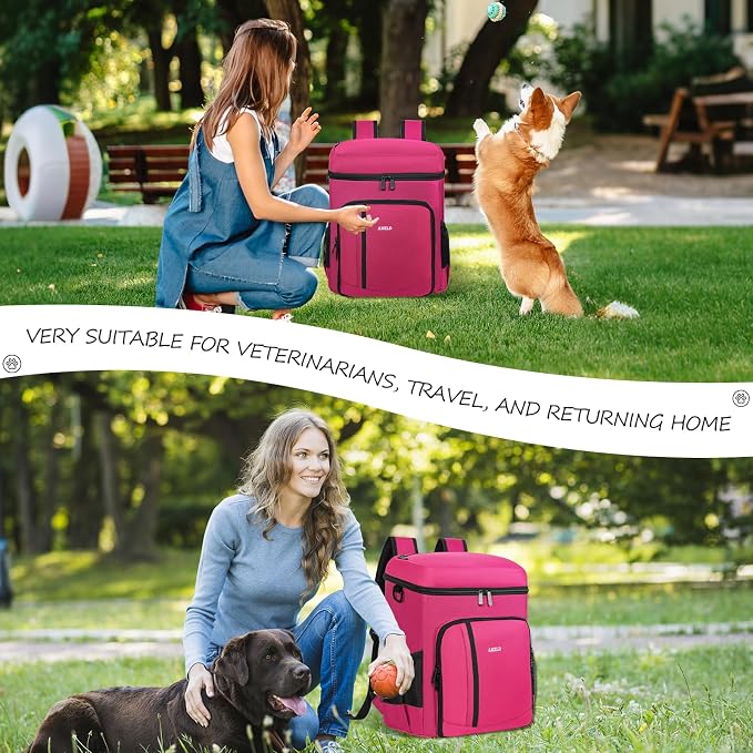 ANILD Dog Travel Bag Backpack, Flight-Ready TSA-Approved Dog Travel Bag with 2 Leak-Proof Food Canisters, 2 Foldable Silicone Bowls, Multi-Compartment Organizer for Hiking, Camping, Dog Mom Essentials