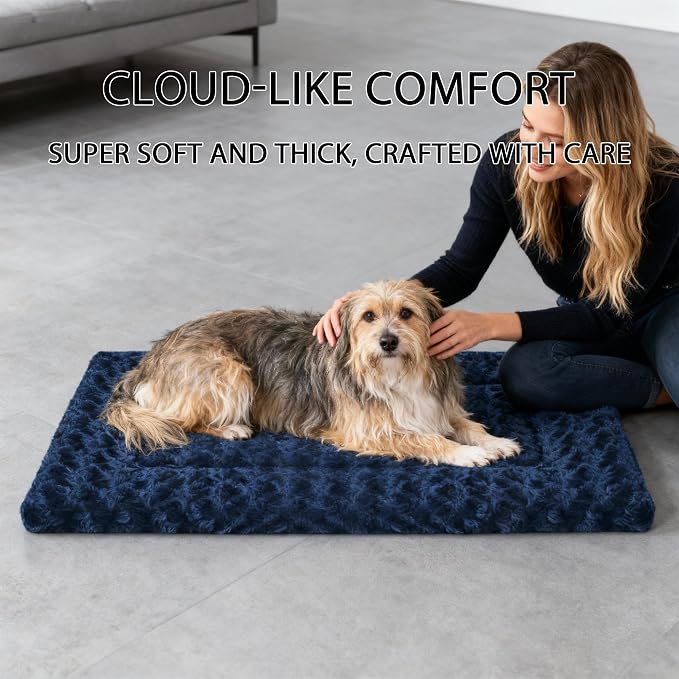 Dog Bed Mat - Dog Crate Pad - Reversible Dog Mat for Pet Comfort - Soft Bed Pads with Dual-Sided Design for All Seasons - Durable, Machine Washable Mat for Crates, Travel, and Home