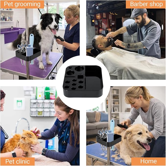 MESINURS Pet Grooming Tool Organiser - Dog & Cat Beauty Tools Storage Holder, Animals Cosmetology Table Aid Accessories, Rotatable, 7.1" x 7.1", 1 Pcs
