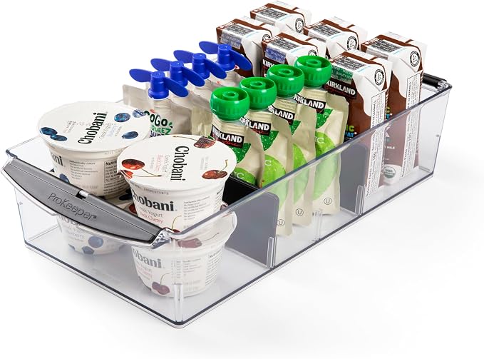 Progressive ProKeeper+ Pantry & Refrigerator Storage Containers – Modular Bins and Organizers (Wide Stackable Bin, 8.5"L x 16.5"W x 3.6"H)