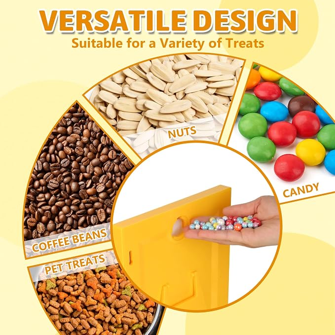 Candy Dispenser Picture Frame, Wall-Mount & Tabletop Gumball Machine with Multiple Designs for Candy, Nuts, Treats, Interactive Home and Office Decor (Christmas Boots, Yellow)