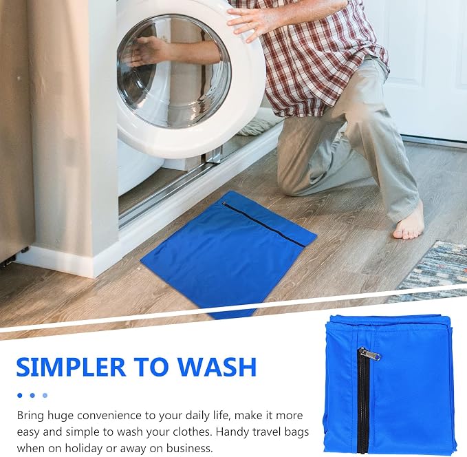 Ciieeo Pet Laundry Bag for Dog Clothes, Blue Mesh Washing Bag S Size, Anti-tangle and Deformation Resistant, Machine Washable Storage Organizer for Pet Apparel and Travel