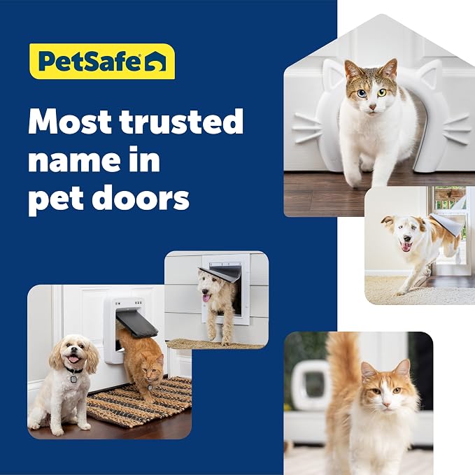 PetSafe Sliding Glass Pet Door, 1 Piece, Large Dogs to 100 lbs, Black | Adjustable Height 75 7/8 to 80 11/16 Inches, No-Cut DIY Install into Existing Track, Magnetic Flap, Durable Aluminum Frame