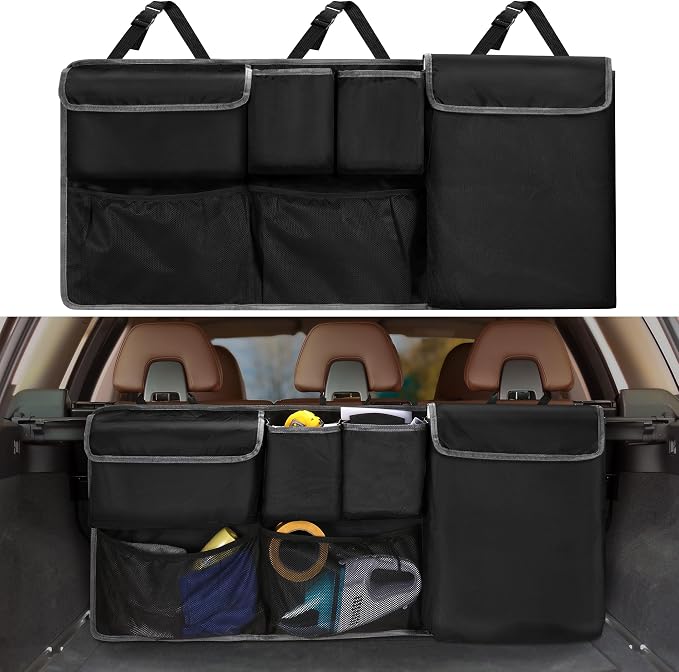 Car Trunk Storage Organizer for Jeep Wrangler JL JK Compass Grand Cherokee | for Cherokee Renegade Wagoneer Patriot Liberty Commander 2/4 Door SUV Accessories Back Seat Hanging Bag 2000-2025 2026