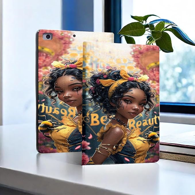 for Microsoft Surface Pro X/Pro X Plus-13 2019/2020/2021/2024 Tablet Case,Auto Wake/Sleep,Adjustable Stand Protective Cover - Girl Bee