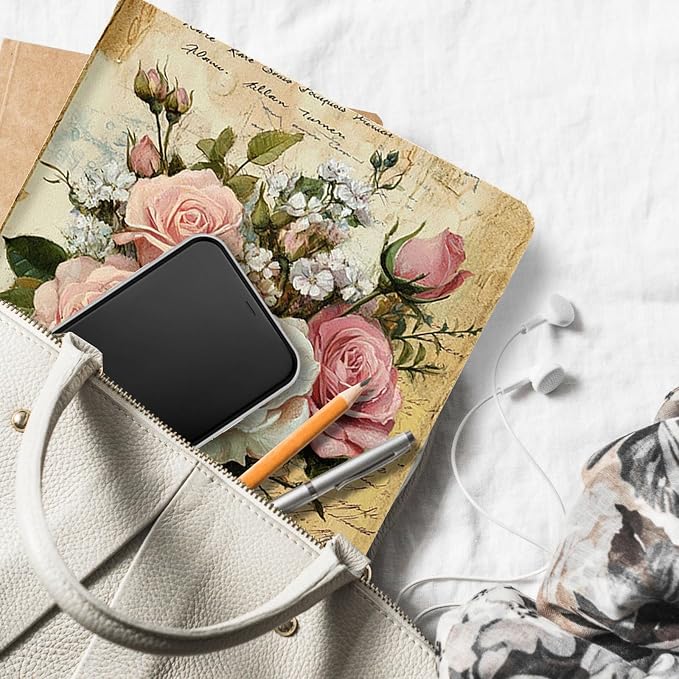for Microsoft Surface Pro X/Pro X Plus-13 2019/2020/2021/2024 Tablet Case,Auto Wake/Sleep,Adjustable Stand Protective Cover - Vintage Rose Bouquet
