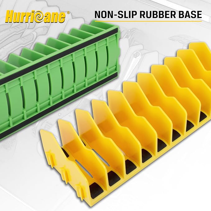 HURRICANE Pliers Organizer Rack, Pliers Cutters Organizer with Non-Slip Rubber Base, Keep Tools Organized in Drawers, 2 Pack, Extendable Design, Fit 3'H Drawers and More，Yellow and Green