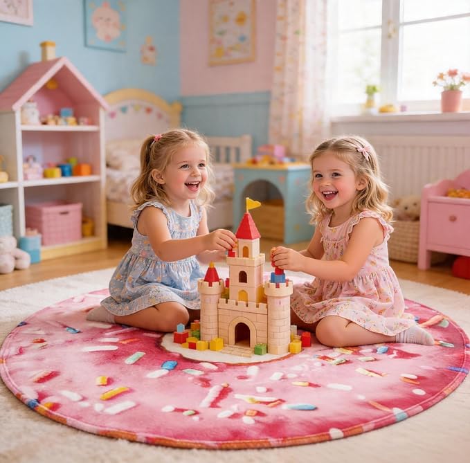 Bnuitland Pink Donut Blanket, 300 GSM Double Sided Giant Realistic Funny Gift Throw for Sofa Bed, Super Soft Novelty Food Blanket for Kids/Pets and Adults