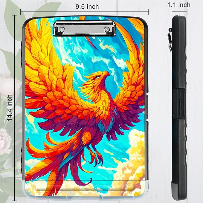 Flamingo Sky A4 Clipboard with Storage Pen Holder, Clipboards Organizer Nursing Clipboard Foldable File Folder Plastic Clipboard Folio Clip Board for Office Students Classroom Doctor