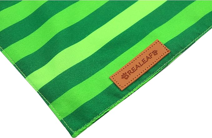Realeaf St. Patrick's Day Dog Bandanas 2 Pack, Triangle Reversible Pet Scarf for Boys and Girls, Premium Durable Fabric, Holiday Bandana for Small and Medium Dogs (Small)