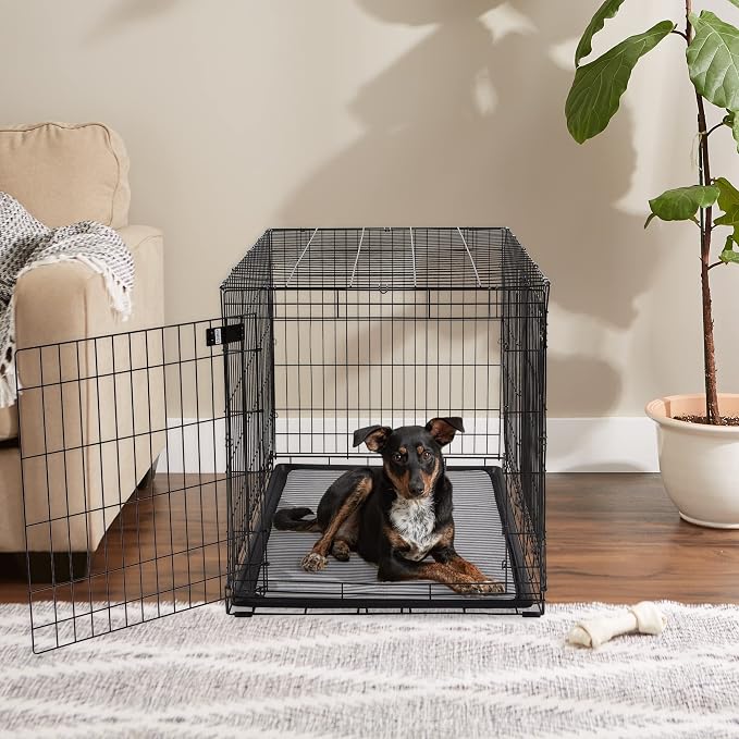 Bone Dry Striped Pet Cage Mat, X-Large - 25 x 39, Gray