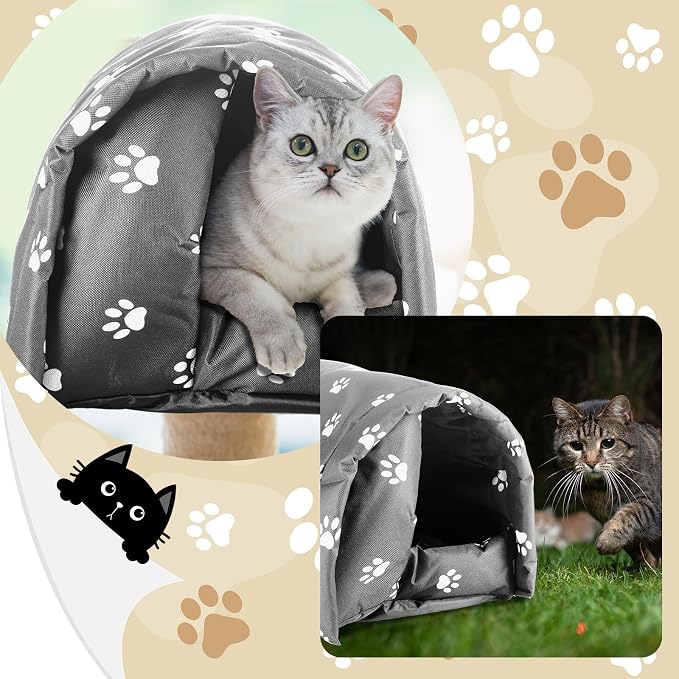 DoubleFill 3 Pcs Cat Houses for Outdoor Cats Winter Weatherproof Insulated Stray Feral Cat Dog House Outdoor Pet Shelter Waterproof Pet Cave Wild Animal (Paw Prints,16.5 x 12 x 11 Inches)