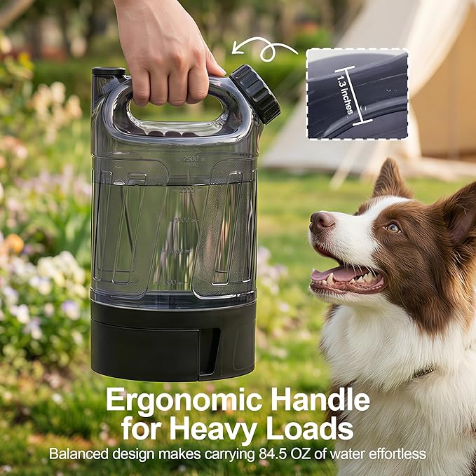 Portable Dog Travel Water Bottle 84 oz, Large Dog Water Bottle Bowl Dispenser, Leak Proof Pet Water Bottle for Dogs, Camping Hiking Walking Beach Car Outdoor Essentials