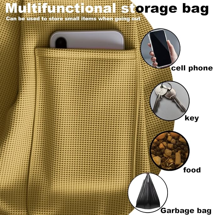 Dog Sling Carrier Soft Breathable for Small Dogs Cats 3-12 lb Khaki | Cat sling & dog carrier sling with safety tether, organizer pocket, soft fabric. Perfect for travel, hiking,outdoor