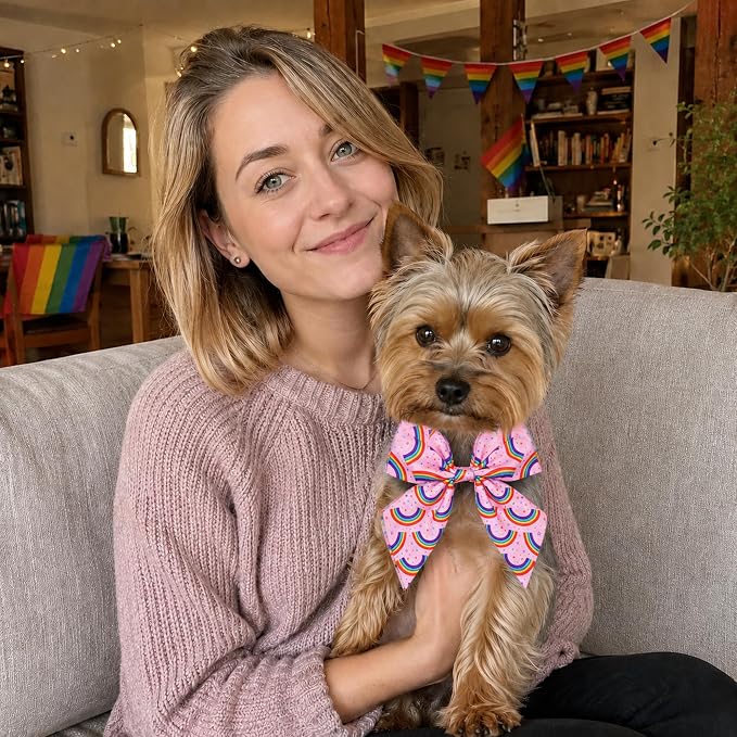 PET SHOW 10 Pack Pride Month Sailor Dog Bowties for Small Dogs