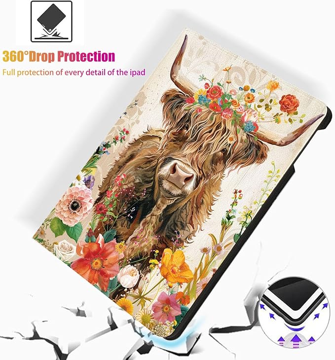 for Samsung Galaxy Tab A8 10.5 Inch 2022 Model X200/X205/X207 Tablet Case,Auto Wake/Sleep,Adjustable Stand Protective Cover - Plum Blossom