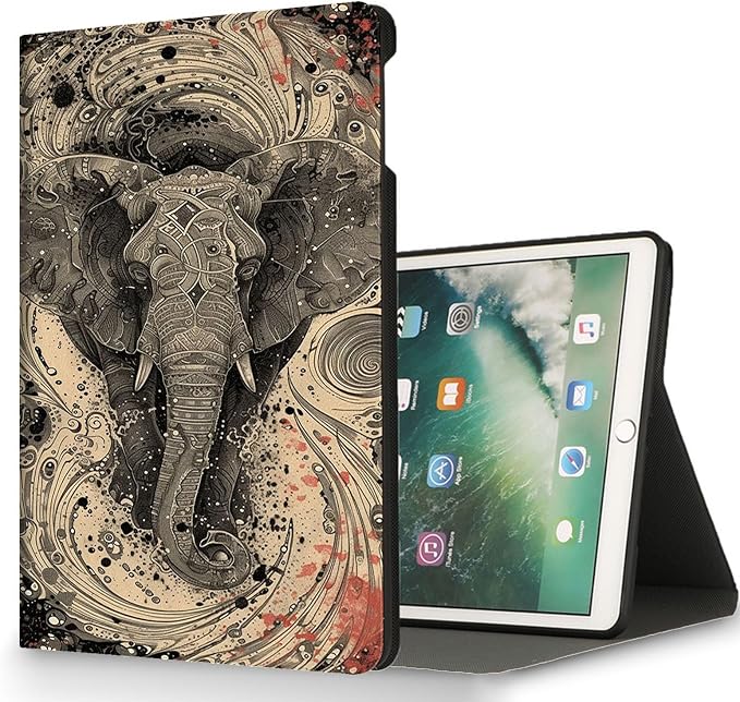 for Microsoft Surface Pro 8-13" 2021 Tablet Case,Auto Wake/Sleep,Adjustable Stand Protective Cover - Vintage Elephant Totem
